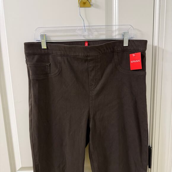 NWT Spanx Jean-ish 1X Ankle Leggings in a dark brown or black color - Picture 3 of 8